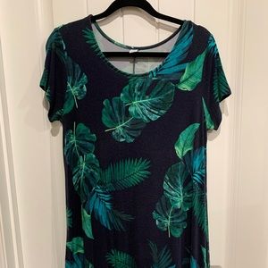 Palm print swing dress
